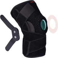 adjustable open patella hinged knee brace with straps and side stabilizers - compression support for protection and pain relief - ideal for trauma, acl, lcl, mcl tears, arthritis, tendon injuries логотип