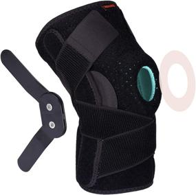 img 4 attached to Adjustable Open Patella Hinged Knee Brace with Straps and Side Stabilizers - Compression Support for Protection and Pain Relief - Ideal for Trauma, ACL, LCL, MCL Tears, Arthritis, Tendon Injuries