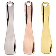 versatile set of 3 metal cosmetic spoon spatulas for makeup, skincare, and facial masks - perfect for home and salon use in gold, silver, and rose gold logo