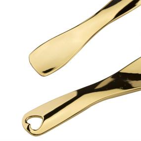 img 3 attached to Versatile Set of 3 Metal Cosmetic Spoon Spatulas for Makeup, Skincare, and Facial Masks - Perfect for Home and Salon Use in Gold, Silver, and Rose Gold