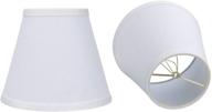 alucset double small lamp shade in white – set of 2, clip-on design for candelabra 🔌✨ bulbs, barrel fabric lampshade ideal for table chandeliers, wall lamps – dimensions 4x7x6 inch – 2pcs pack (white) logo