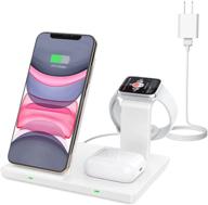 📱 convenient and versatile 3-in-1 wireless charger station for iwatch, airpods, and iphone 12/11/xr - includes fast wall charger logo