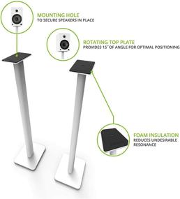 img 3 attached to 🔊 Kanto SP26PLW 26-дюймовые напольные стойки для динамиков, идеально подходят для средних и крупных полочных динамиков, прочная сталь и пенополиуретановая подкладка, вращающаяся верхняя панель под углом 30 градусов, скрытый дизайн кабеля, белый, пара