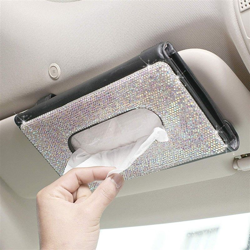 Car Tissue Holder,Car Tissue Box for Car Visor,Tissue Box Cover for Car  Backseat, Convenient Visor & Console Compatible Tissue Box Holder for  Car,Fits