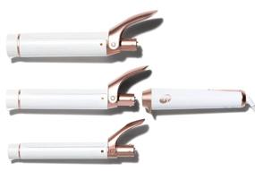 img 4 attached to 🔥 T3 Twirl Trio: Custom Blend Ceramic Curling Iron Set for Endless Styling Options, 1.5" Clip Barrels, White - 3 Piece Assortment