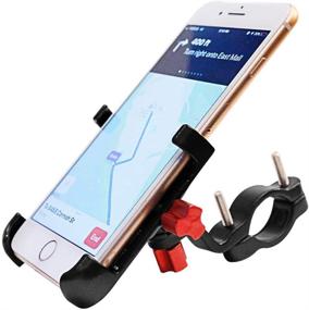 img 2 attached to 🚲 360° Rotating Aluminum Alloy Bike Phone Mount | Adjustable Bicycle Handlebar Phone Holder | Motorcycle Mountain Road Hybrid Bike Compatible with iPhone Xs Max X 8 7 6 Plus Samsung S9 S8 S7
