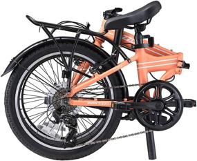 img 3 attached to 🏼 EuroMini ZiZZO Forte 28lb Folding Bike: Lightweight Aluminum Frame, Shimano 7-Speed, Fenders, Rack, 300 lb. Weight Limit (Coral)