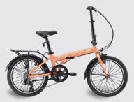 🏼 euromini zizzo forte 28lb folding bike: lightweight aluminum frame, shimano 7-speed, fenders, rack, 300 lb. weight limit (coral) logo