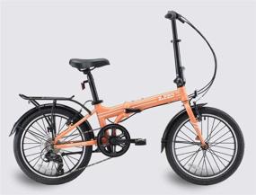 img 4 attached to 🏼 EuroMini ZiZZO Forte 28lb Folding Bike: Lightweight Aluminum Frame, Shimano 7-Speed, Fenders, Rack, 300 lb. Weight Limit (Coral)