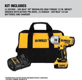 img 2 attached to 🔧 DEWALT Cordless Impact Wrench Kit, 20V Max XR, High Torque, Brushless, 1/2-Inch, with Detent Pin Anvil (DCF899M1)
