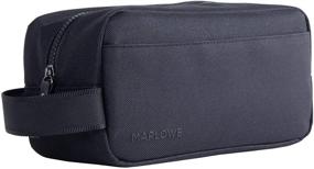 img 4 attached to MARLOWE. Men's Toiletry Bag - Lightweight Black Canvas Dopp Kit for Travel - Water-Resistant Organizer Bag - Ideal for Traveling, Gym, Shaving Kit, or Bathroom