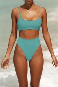 img 2 attached to 👙 Women's High-Waisted Swimsuits - Bathing Swimwear for Women's Clothing