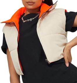 img 1 attached to SHIBAOZI Cropped Jackets Sleeveless Apricot