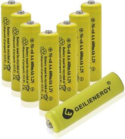 img 4 attached to 🔋 АА перезаряжаемые аккумуляторы GEILIENERGY NiCd 600mAh 1.2V для солнечной лампы солнечного света - пакет из 8 штук