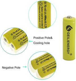 img 2 attached to 🔋 АА перезаряжаемые аккумуляторы GEILIENERGY NiCd 600mAh 1.2V для солнечной лампы солнечного света - пакет из 8 штук