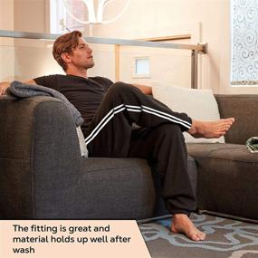 img 1 attached to ASFOOR Men's Fleece Athletic Sweatpants with Drawstring Waistband, Pockets & Open Bottom - Unique Style