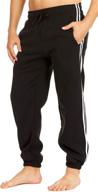 asfoor men's fleece athletic sweatpants with drawstring waistband, pockets & open bottom - unique style logo