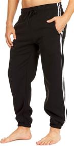 img 4 attached to ASFOOR Men's Fleece Athletic Sweatpants with Drawstring Waistband, Pockets & Open Bottom - Unique Style