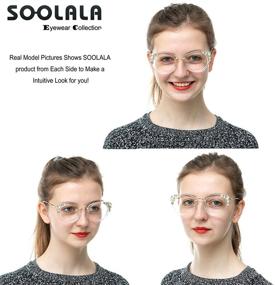 img 2 attached to 👓 Stylish and Vibrant SOOLALA Women's Cateye Reading Glasses with Colorful Rhinestone Eyeglass Frame