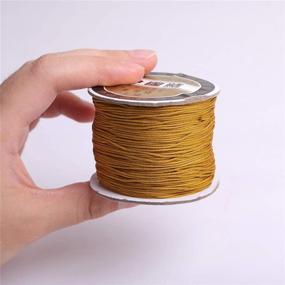 img 2 attached to 12o Meters - 131 Yard Khaki Nylon Handcrafted Braid Rattail Beading Cord: Chinese Knotting Thread Rope, 0.8mm Diameter