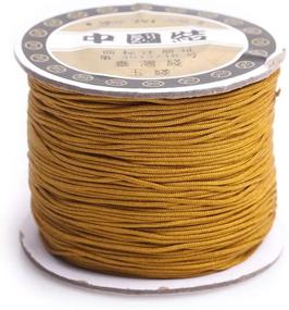 img 4 attached to 12o Meters - 131 Yard Khaki Nylon Handcrafted Braid Rattail Beading Cord: Chinese Knotting Thread Rope, 0.8mm Diameter