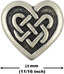 img 3 attached to 🔘 Bezelry Celtic Heart Love Knot Metal Shank Buttons - Set of 12 (Antique Silver, 19mm)