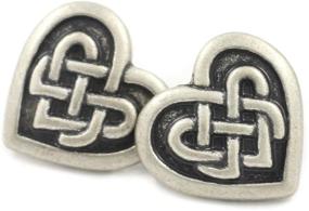 img 1 attached to 🔘 Bezelry Celtic Heart Love Knot Metal Shank Buttons - Set of 12 (Antique Silver, 19mm)