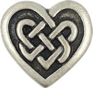 🔘 bezelry celtic heart love knot metal shank buttons - set of 12 (antique silver, 19mm) logo