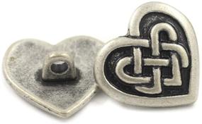 img 2 attached to 🔘 Bezelry Celtic Heart Love Knot Metal Shank Buttons - Set of 12 (Antique Silver, 19mm)