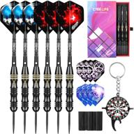 🎯 cyeelife steel tip darts set with aluminium shafts, rubber o rings, sharpener, tool, extra flights – professional 22/24/30/38g brass dart kit for competitive play логотип