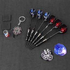 img 1 attached to 🎯 CyeeLife Steel Tip Darts Set with Aluminium Shafts, Rubber O Rings, Sharpener, Tool, Extra Flights – Professional 22/24/30/38g Brass Dart Kit for Competitive Play