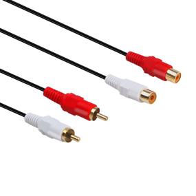 img 2 attached to 6ft Gold Plated RCA Male to Female Stereo Audio Extension Cable with GHWL Brand