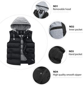 img 3 attached to Quilted Puffer Vest for Women - Thicken Warm Winter Coat with Removable Hood by Wantdo