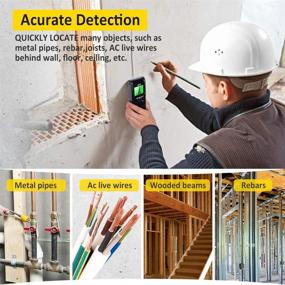 img 1 attached to Stud Finder Wall Scanner - 4 in 1 Electric Wood Detector: LCD Display, Center Finding & Sound Warning – Black