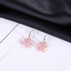 img 1 attached to 🌸 Charming Cherry Flower Dangle Earrings: Hypoallergenic Retro Blossom Jewelry for Women - Ideal Wedding, Birthday Gift