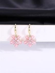 img 2 attached to 🌸 Charming Cherry Flower Dangle Earrings: Hypoallergenic Retro Blossom Jewelry for Women - Ideal Wedding, Birthday Gift