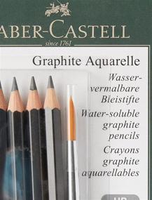 img 1 attached to 🖍️ Набор карандашей Faber-Castell Graphite Aquarelle водорастворимых 5 штук с кисточкой, серые - улучшенный SEO
