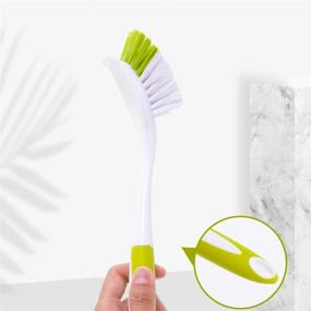 img 1 attached to 🧼 Pack of 4 Yellow-Green Multi-Functional Kitchen Scrub Brushes with Long Handle and Stiff Bristles – Ideal for Pot, Pan, and Bathroom Cleaning