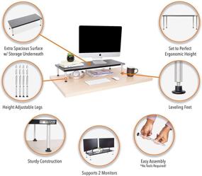 img 2 attached to 🖥️ Adjustable Monitor Riser Stand - Stand Steady Titan, Large Monitor Shelf for Home & Office, Supports Dual Monitors, Relieves Neck Pain, (31 x 12)