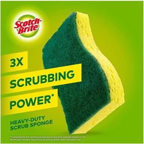 img 2 attached to 🧽 Scotch-Brite Heavy Duty Kitchen Scrub Sponges, Ideal for Dishes and Kitchen Cleaning, Pack of 9 Scrub Sponges