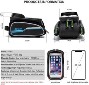 img 3 attached to 🚴 Sireck Waterproof Top Tube Bicycle Frame Bag with 6.5 inch Touchscreen Cycling Cellphone Mount – Perfect for iPhone 12 Pro Max, Huawei