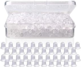 img 4 attached to 🔒 1000 Pieces of Clear Earring Safety Backs - 5 mm Silicone Clear Earring Clutch