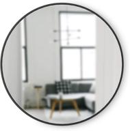 🪞 enhance your space with the umbra hub rubber frame wall mirror, 37-inch, black logo