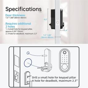 img 1 attached to 🔒 Smart Lock with Keyless Entry Deadbolt Door Lock - SMONET Electronic Bluetooth Biometric Fingerprint, Keys, IC Card, Touchscreen Keypad, Auto Lock, Remote Share, and APP Control for Home, Office, and Apartment