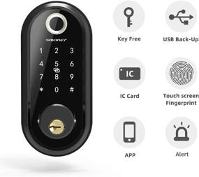 img 3 attached to 🔒 Smart Lock with Keyless Entry Deadbolt Door Lock - SMONET Electronic Bluetooth Biometric Fingerprint, Keys, IC Card, Touchscreen Keypad, Auto Lock, Remote Share, and APP Control for Home, Office, and Apartment