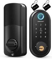 🔒 smart lock with keyless entry deadbolt door lock - smonet electronic bluetooth biometric fingerprint, keys, ic card, touchscreen keypad, auto lock, remote share, and app control for home, office, and apartment логотип