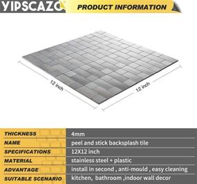 img 2 attached to Yipscazo Peel and Stick Tile Backsplash: Stylish Stainless Steel Kitchen Wall Tiles