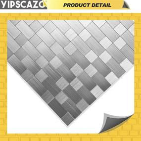 img 4 attached to Yipscazo Peel and Stick Tile Backsplash: Stylish Stainless Steel Kitchen Wall Tiles