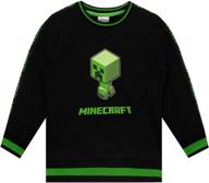 👾 minecraft boys' creeper sweatshirt: the ultimate pixelated gaming apparel logo