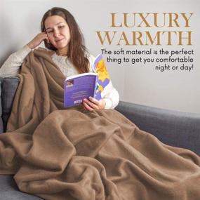 img 1 attached to Experience Ultimate Comfort with the Full Elaine Karen Luxury Fleece Soft Bed Blanket – Stay 🛌 Warm and Cozy with this Lightweight and Breathable Camel Bed Cover, Perfect Bedspread, Coverlet, or Sofa Throw